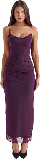 Nalini Mesh & Lace Corset Gown