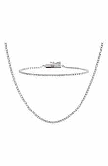 BY ADINA EDEN Cubic Zirconia Tennis Necklace & Bracelet Set