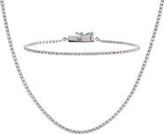BY ADINA EDEN Cubic Zirconia Tennis Necklace & Bracelet Set