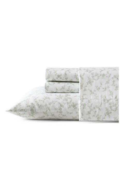 Fiona Floral 300 Thread Count Cotton Percale Sheet Set