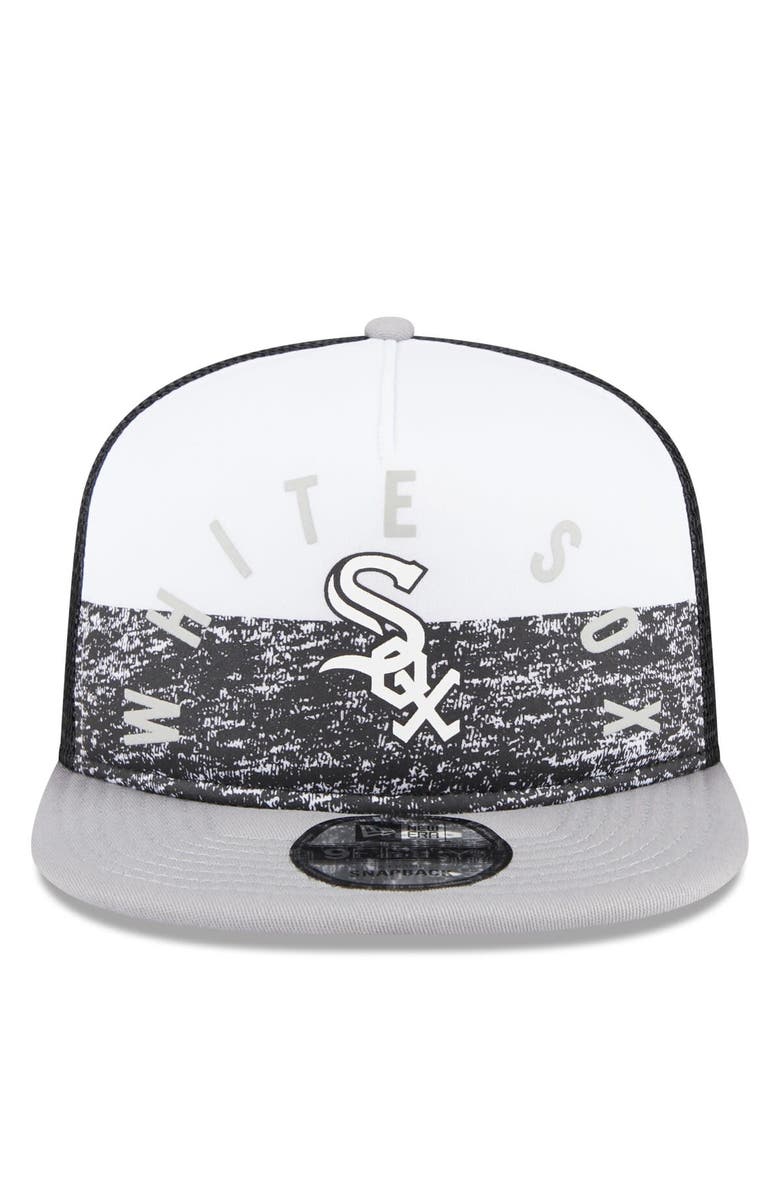 New Era Men's New Era White/Gray Chicago White Sox Team Foam Front A-Frame Trucker 9FIFTY Snapback Hat, Alternate, color, White