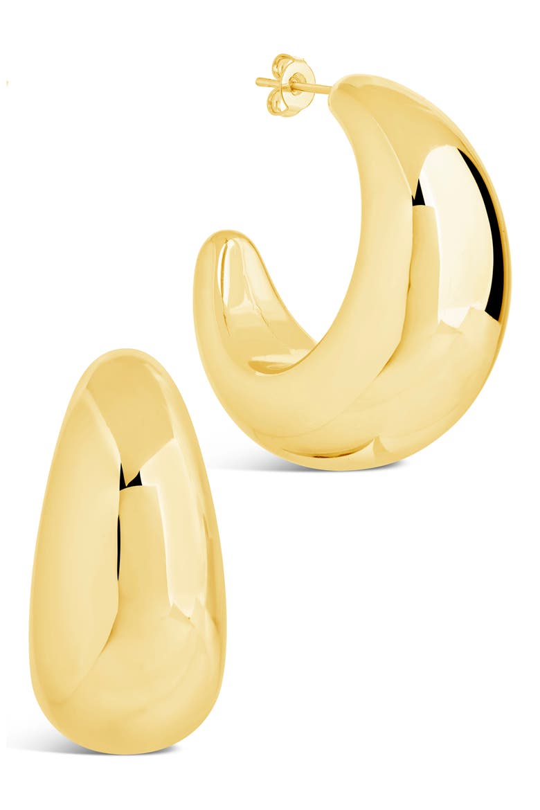 Eclipse Hoop Earrings, Alternate, color, GOLD