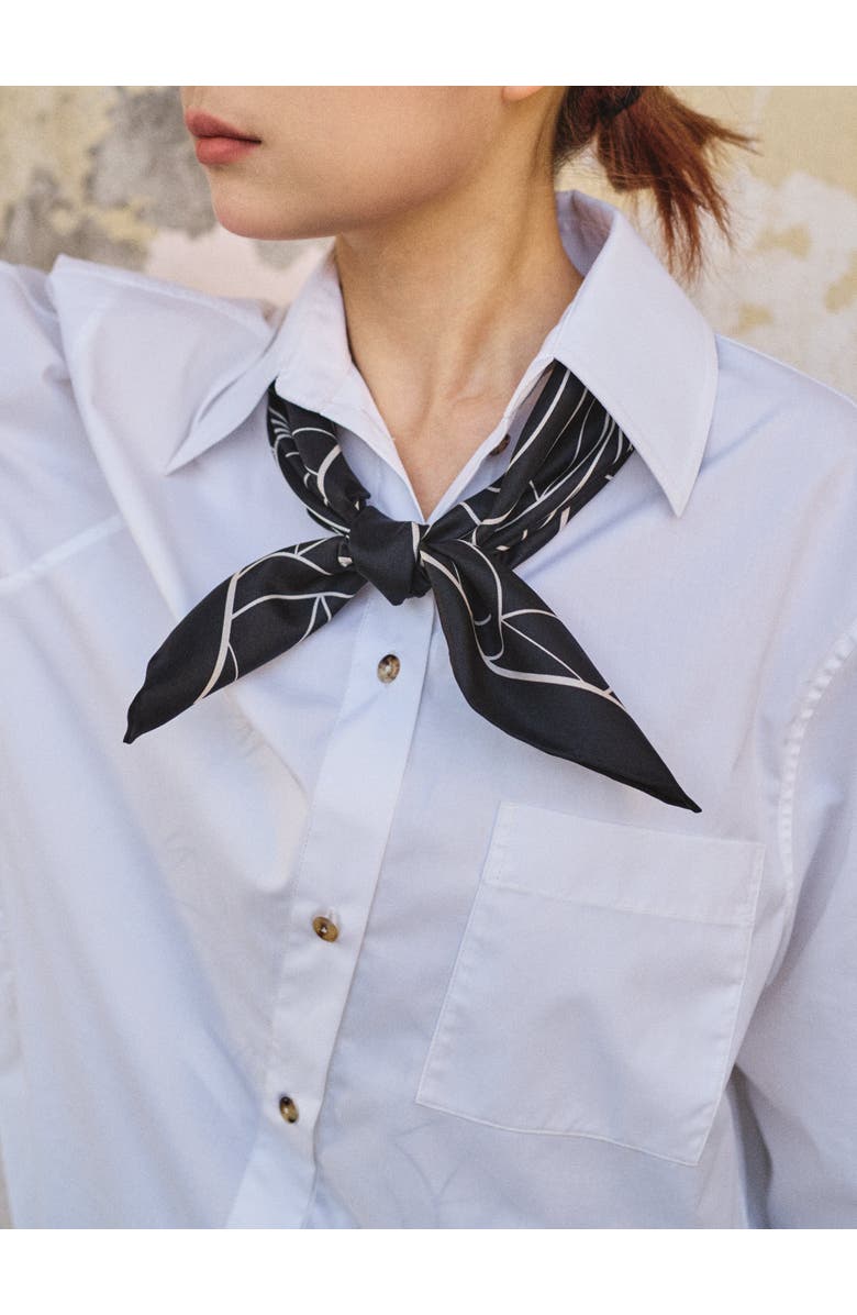 Lost Pattern Chrysler Silk Bandana, Alternate, color, Black