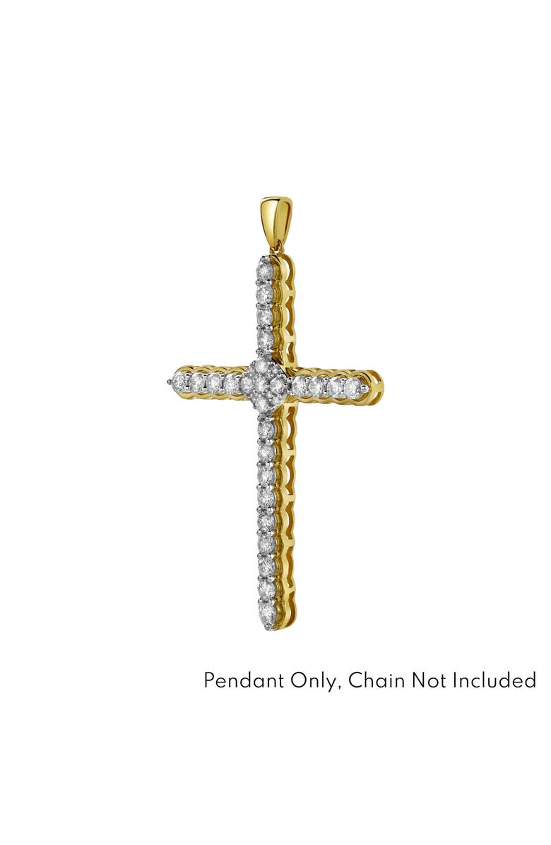 LuvMyJewelry Latin Cross Diamond Pendant in 10K Yellow Gold, Alternate, color, 