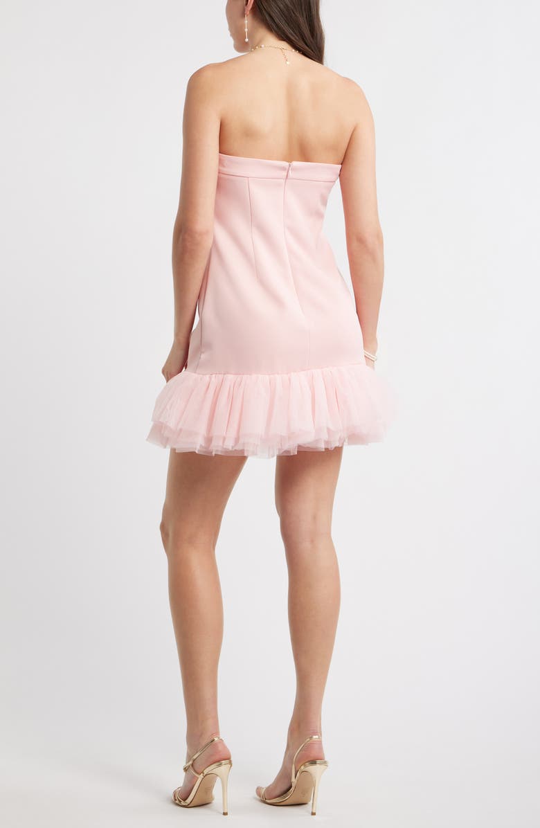 Chelsea28 Tulle Ruffle Strapless Minidress, Alternate, color, Pink Powder