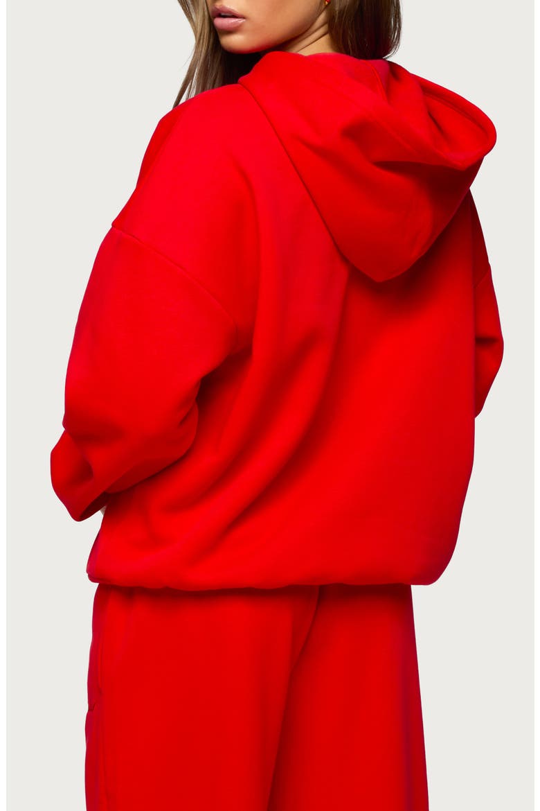 Basic Girl Oversize Hoodie, Alternate, color, RED