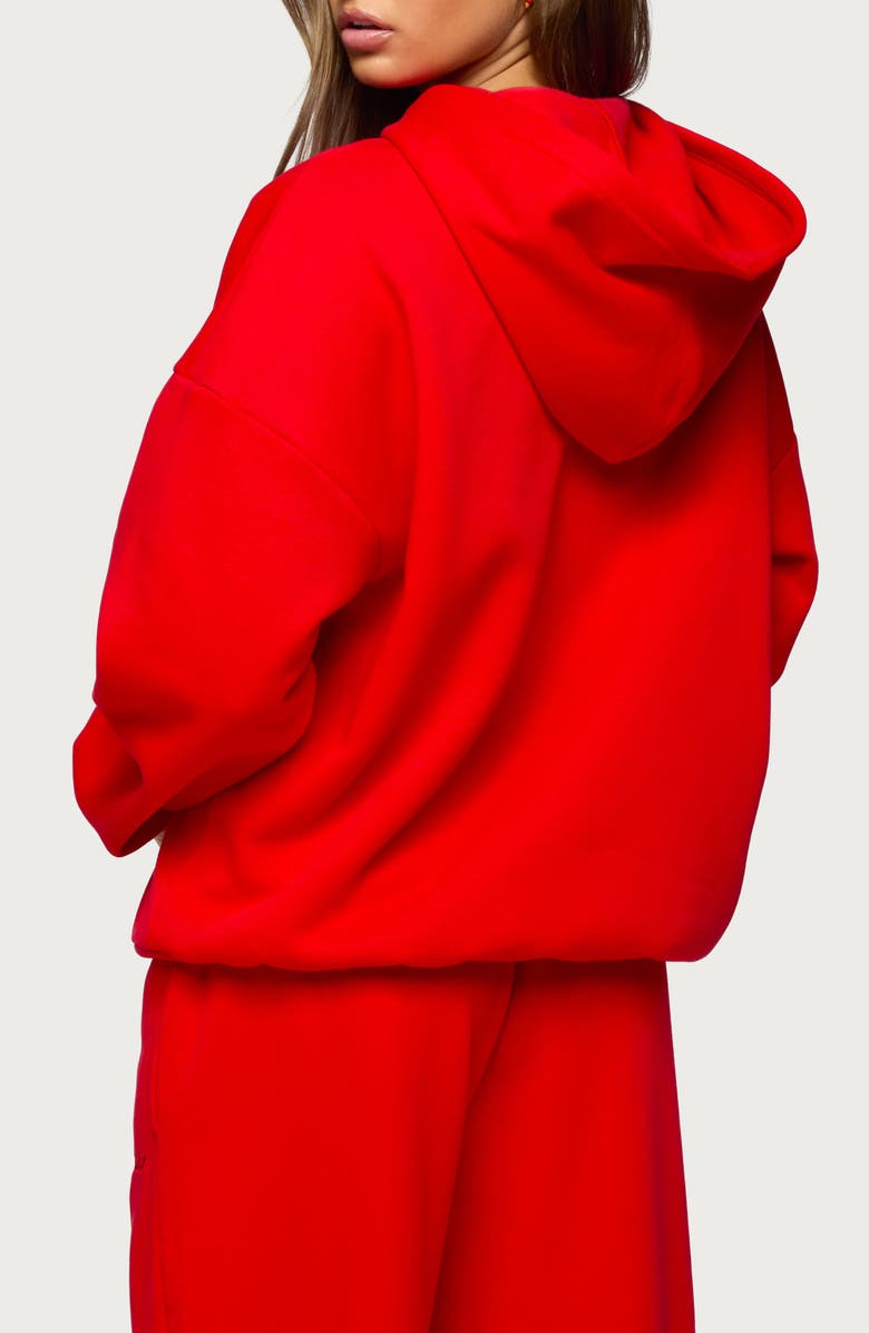 EDIKTED Basic Girl Oversize Hoodie, Alternate, color, Red
