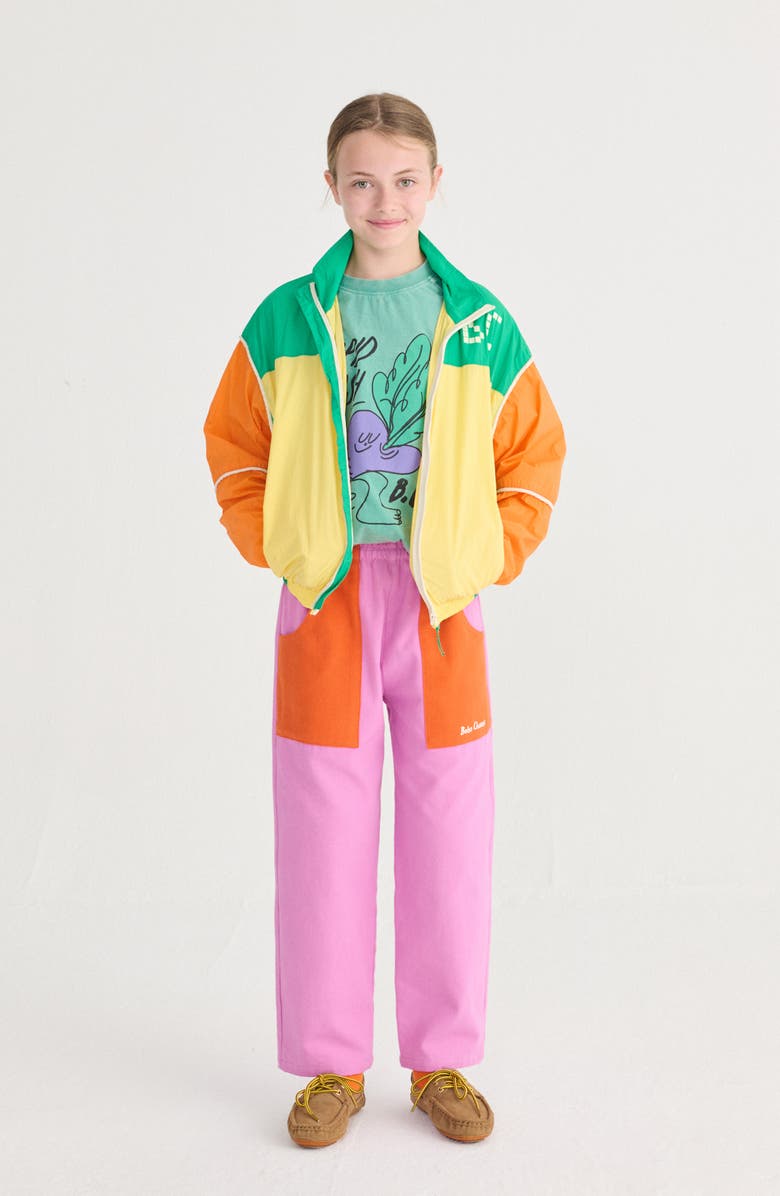 Bobo Choses Kids' Colorblock Organic Cotton Pants, Alternate, color, Purple