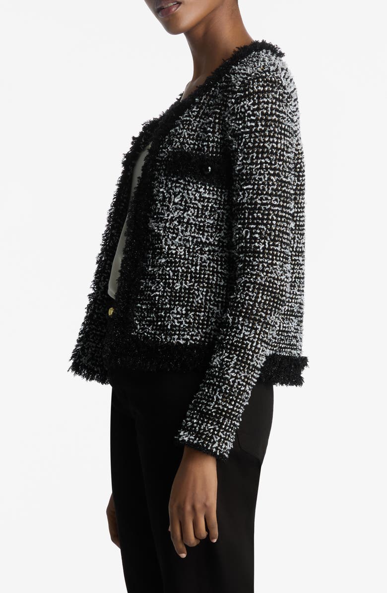 ST. JOHN Sparkly Eyelash Tweed Jacket, Alternate, color, 