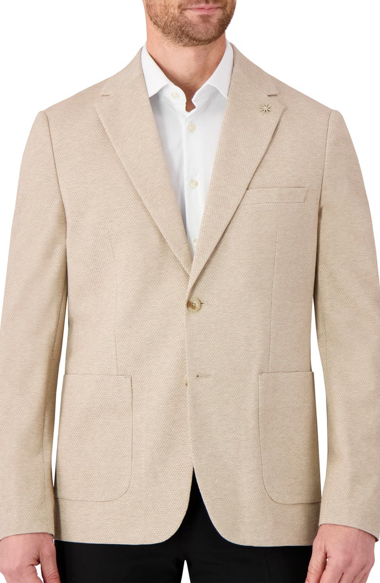 Report Collection Textured Comfort Knit Cotton Blend Sport Coat, Main, color, Sand