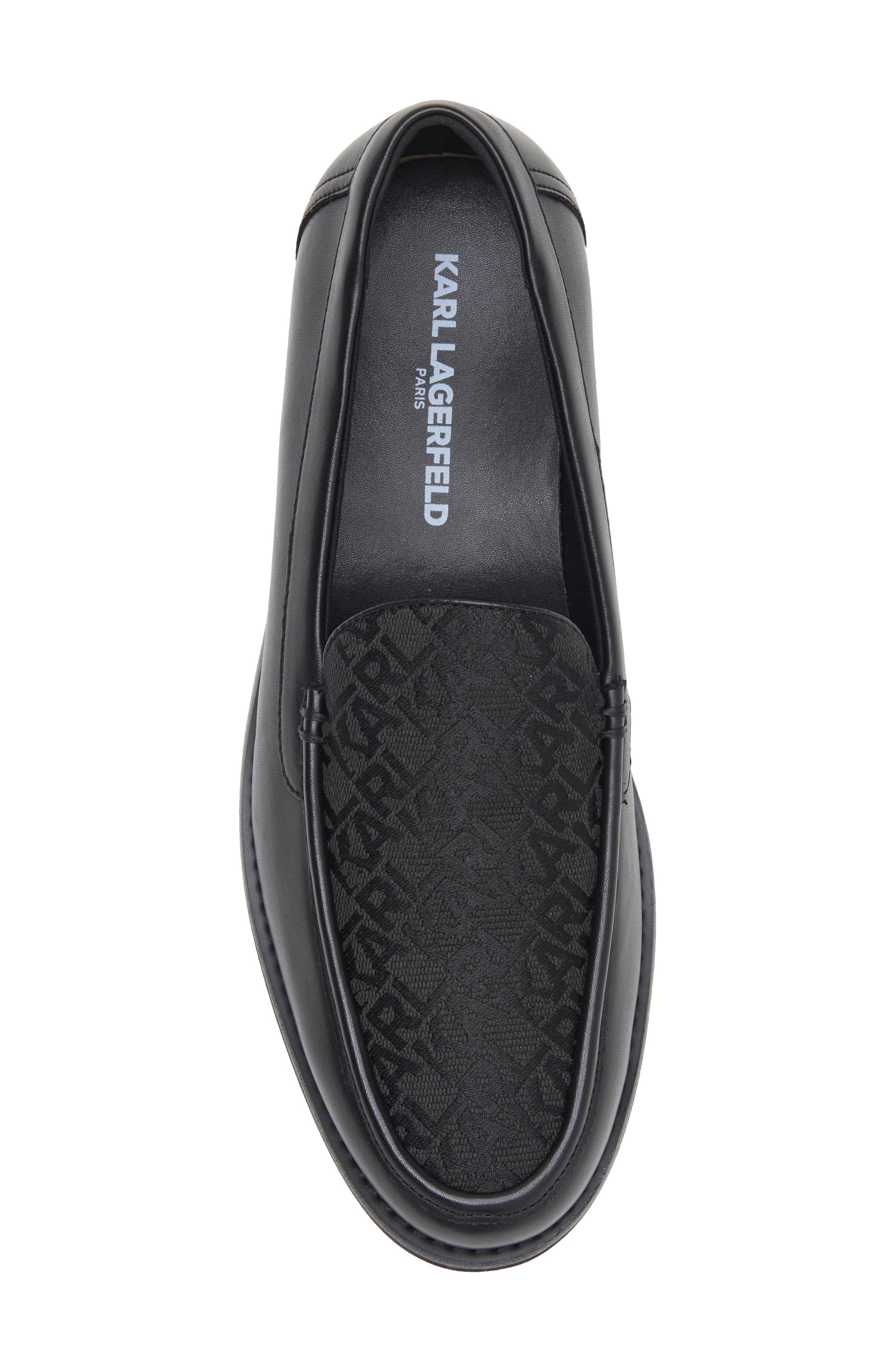 Fleury Faux Leather Penny Loafer, Alternate, color, BLACK