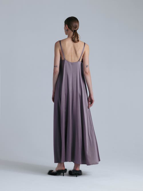 Alas Aphrodite Sleeveless Silk Maxi Dress In Purple