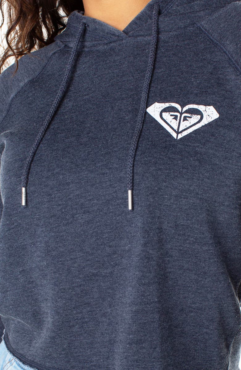 Roxy We Arrived Crop Pullover Hoodie, Alternate, color, Naval Acad
