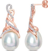 Julianna B. Pearl & Diamond Criss Cross Earrings
