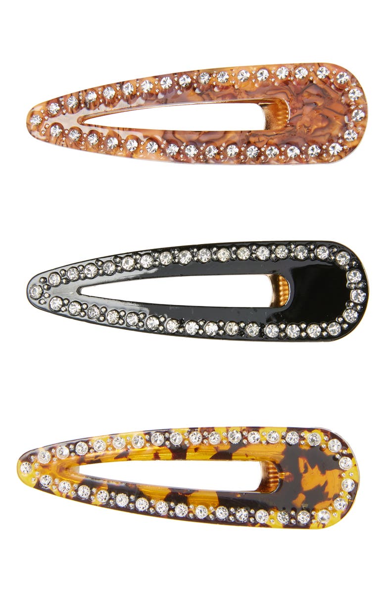 Tasha 3-Pack Assorted Crystal Hair Clips, Main, color,