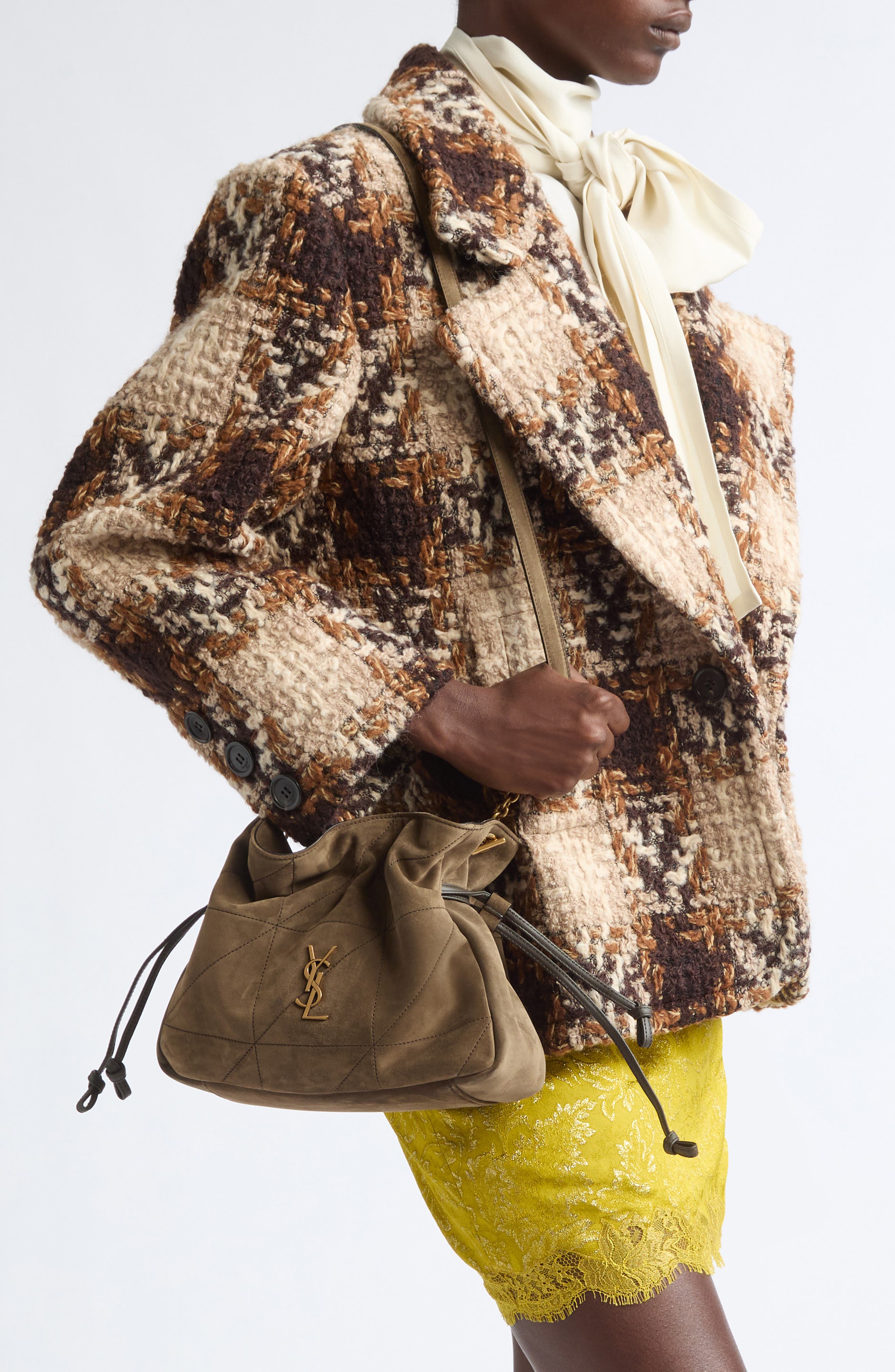 Jamie Leather Shoulder Pouch, Alternate, color, LIGHT MUSK
