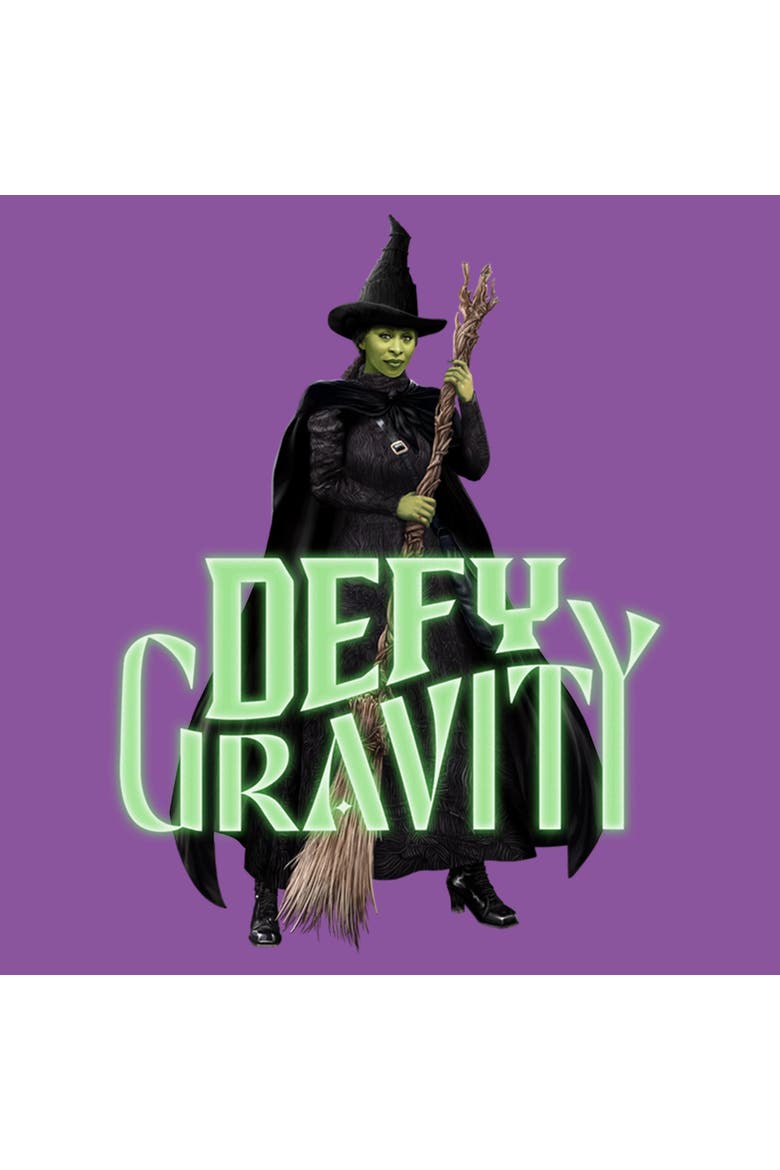 Girl's Wicked Elphaba Defy Gravity  Graphic T-Shirt, Alternate, color, Purple Berry
