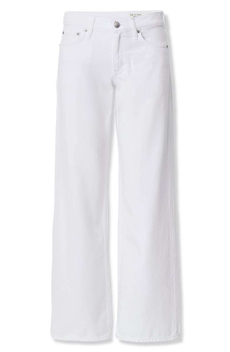 rag & bone Featherweight Saige Low Rise Relaxed Straight Leg Jeans, Alternate, color, White