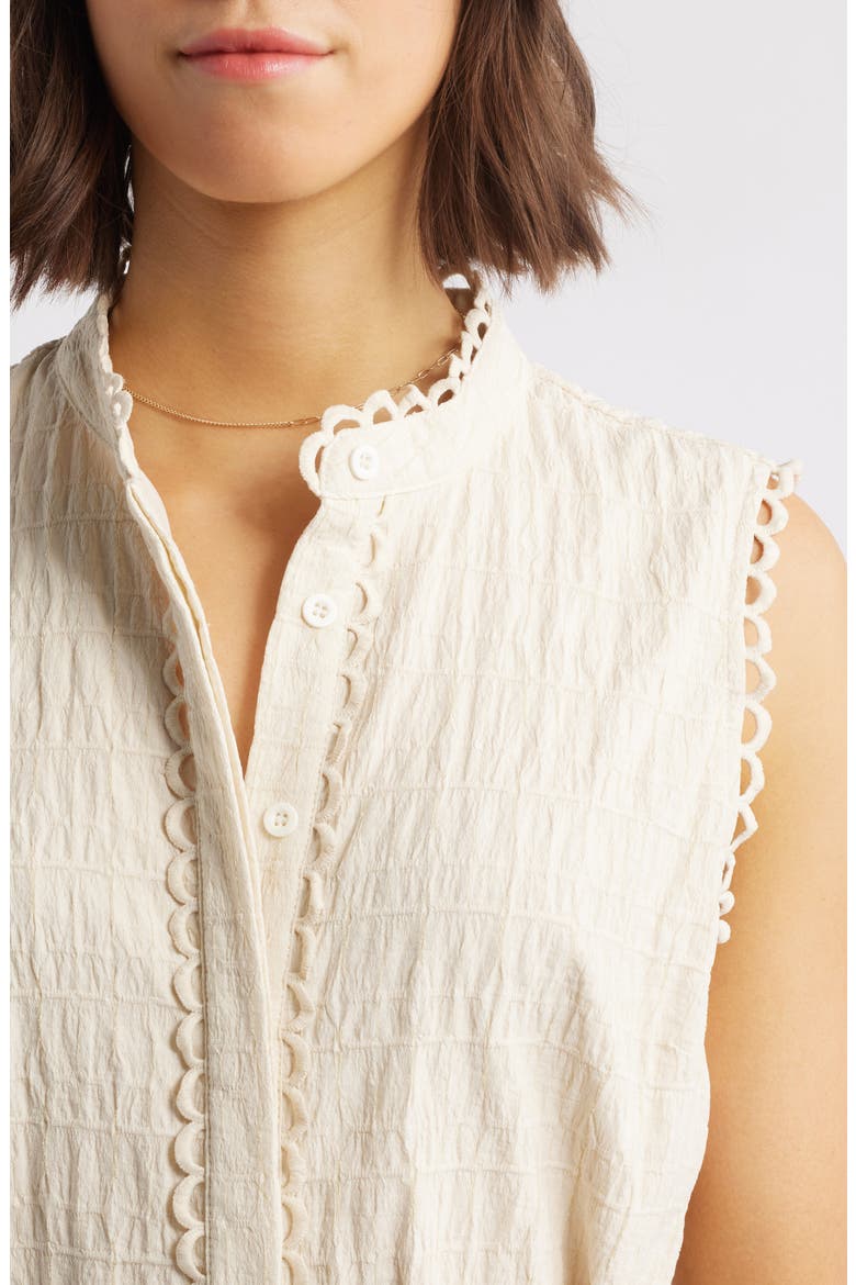Ginny Textured Sleeveless Minidress, Alternate, color, CREAM