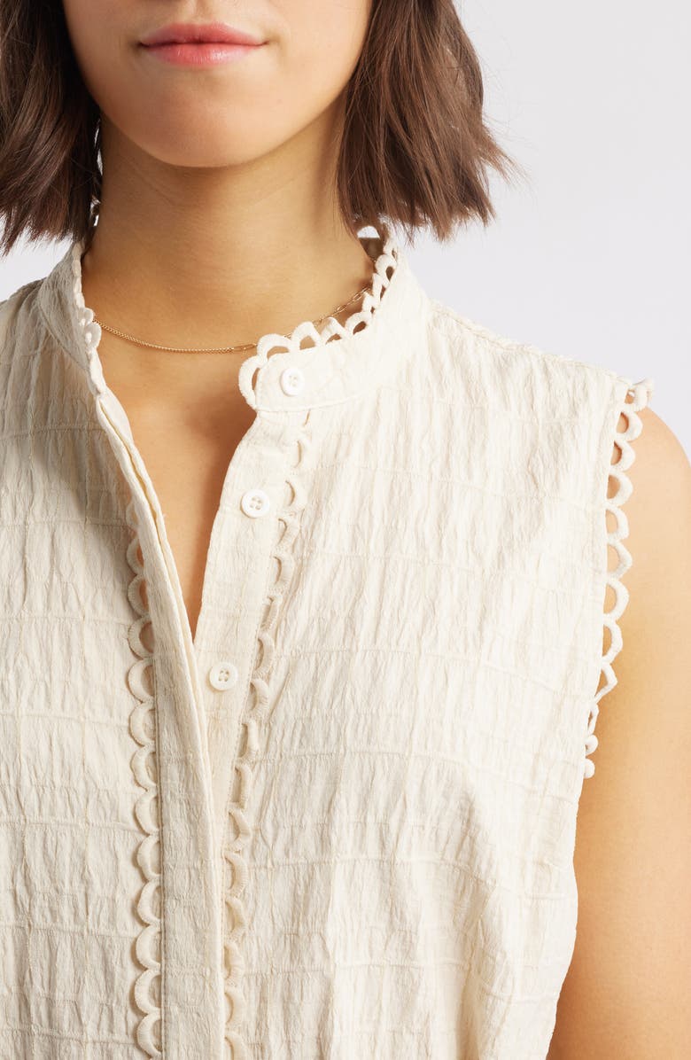 Adelyn Rae Ginny Textured Sleeveless Minidress, Alternate, color, Cream