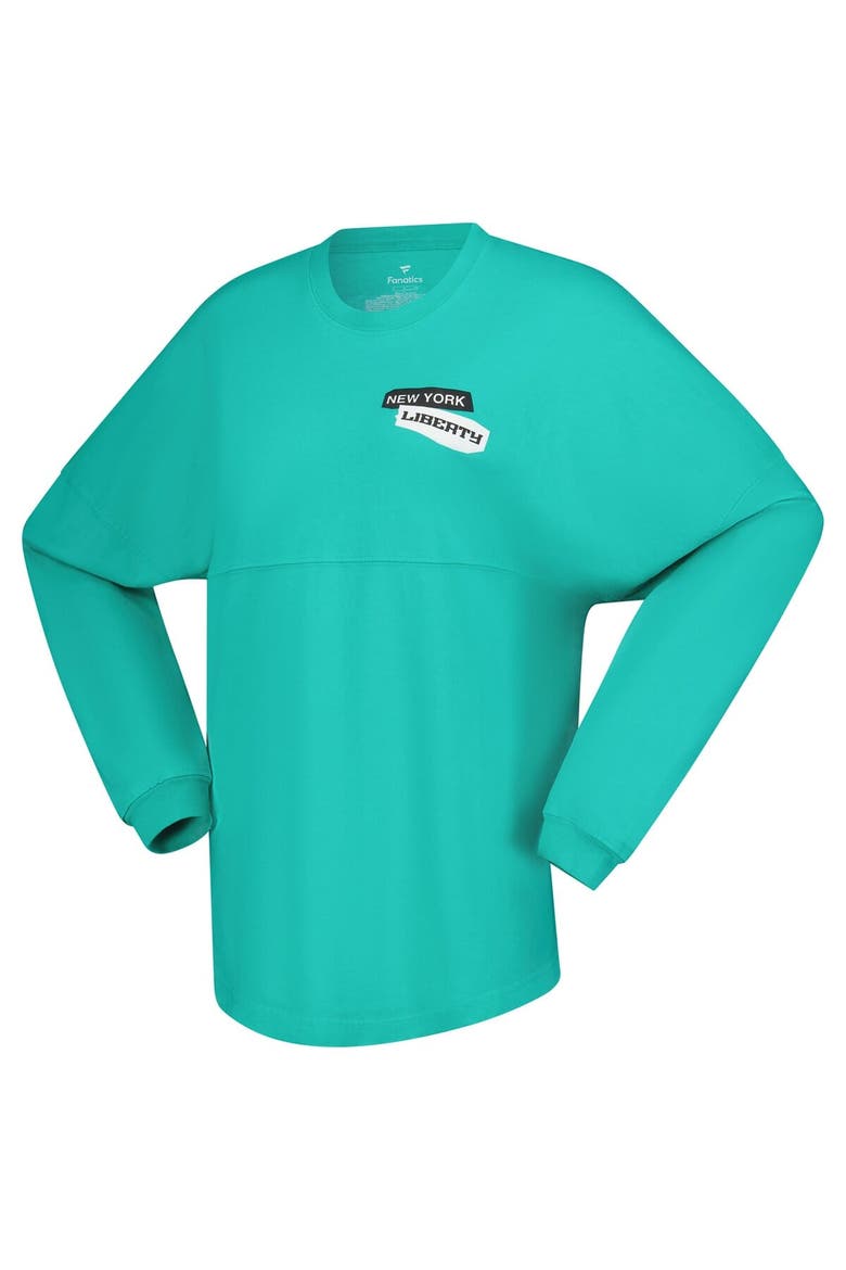 Women's Spirit Jersey Mint New York Liberty Patches Oversized Long Sleeve T-Shirt, Alternate, color, Mint