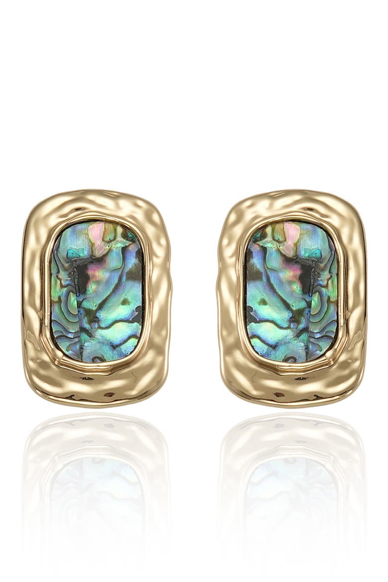 Abalone Rectangular Drop Earrings, Alternate, color, GOLD