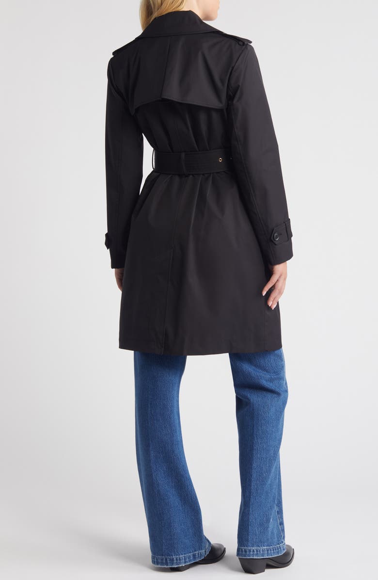 BCBGMAXAZRIA Double Breasted Belted Trench Coat, Alternate, color, 