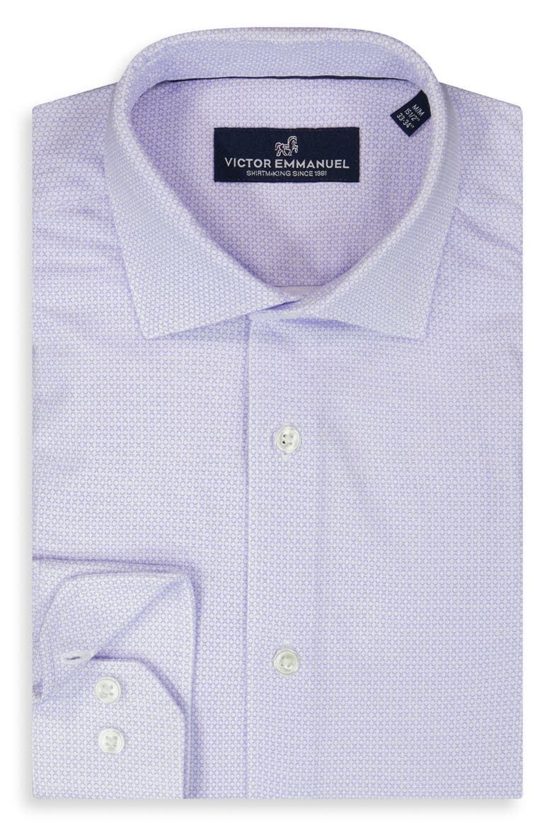 Regular Fit Geometric Print Knit Cotton Dress Shirt, Alternate, color, LIGHT BLUE