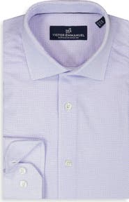 Victor Emmanuel Regular Fit Geometric Print Knit Cotton Dress Shirt