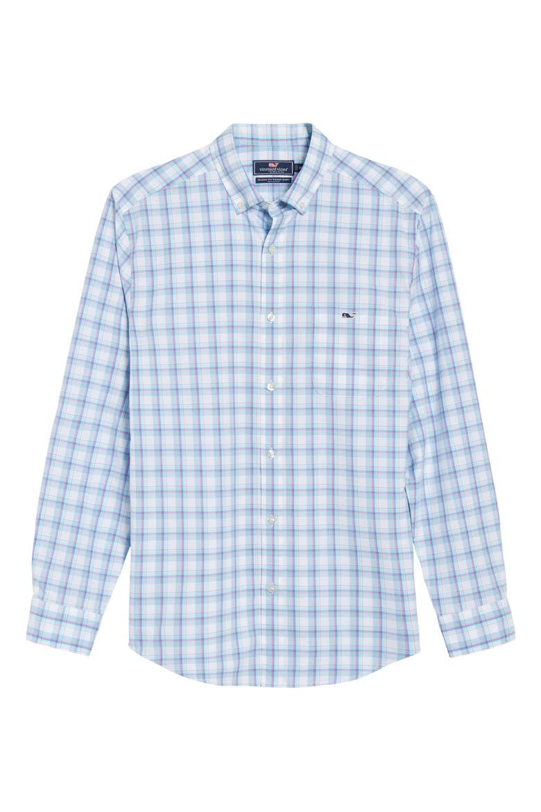 Plaid Classic Fit Sport Shirt, Alternate, color, JAKE BLUE
