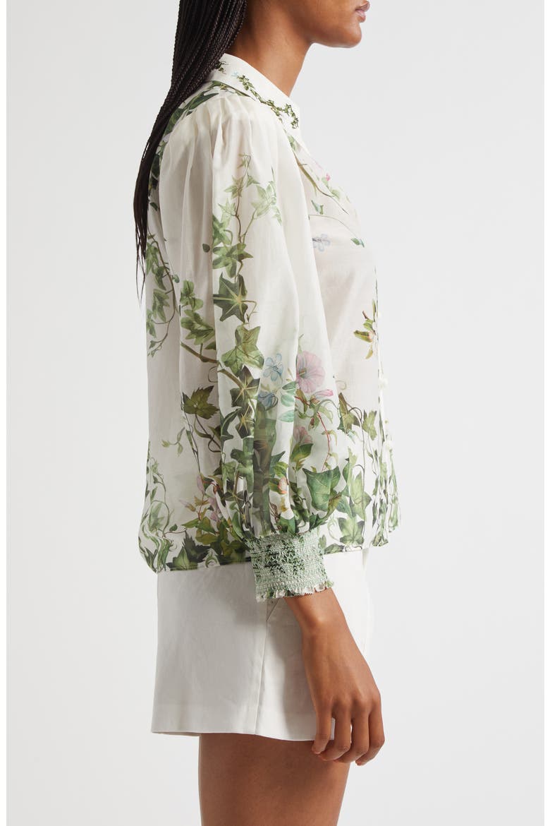Charis Cotton & Silk Shirt, Alternate, color, IVY ROMANCE