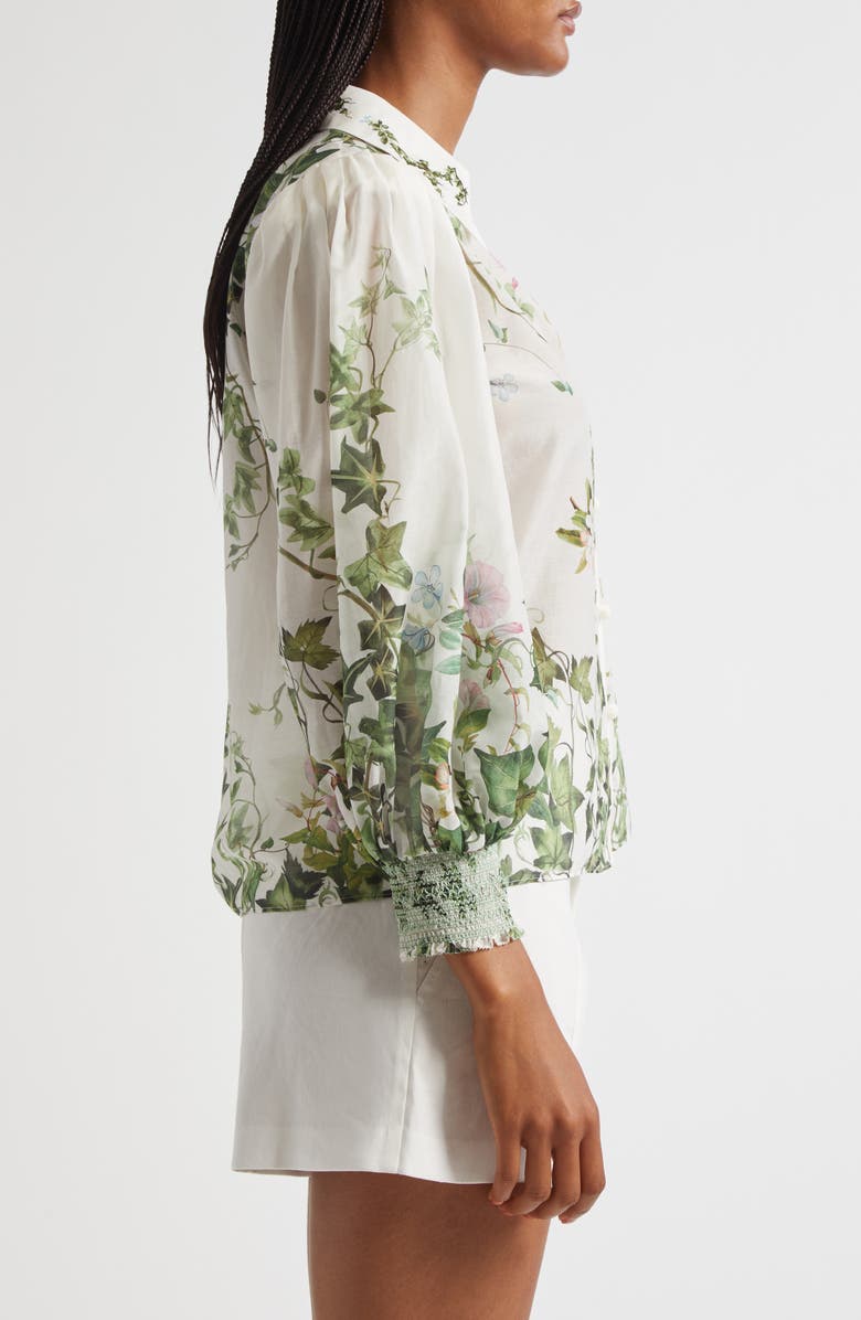 Alice + Olivia Charis Cotton & Silk Shirt, Alternate, color,