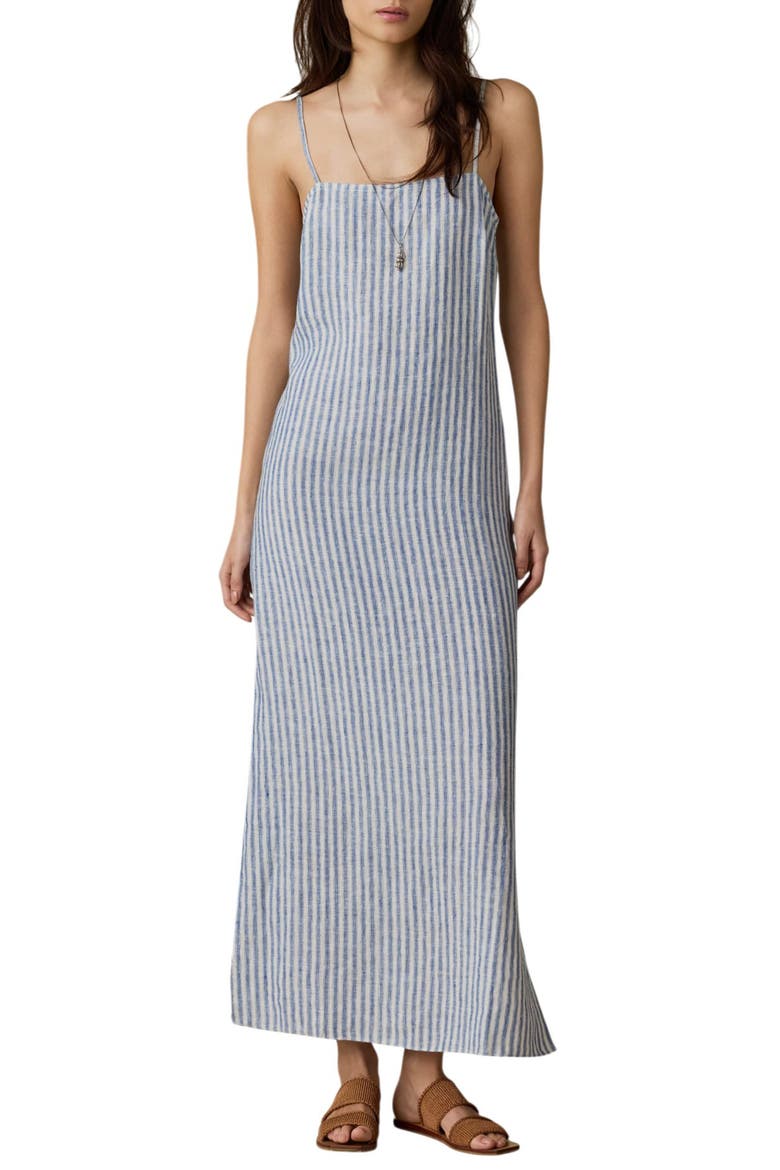Sienna Stripe Linen Sundress, Main, color, OCEAN WHISPER