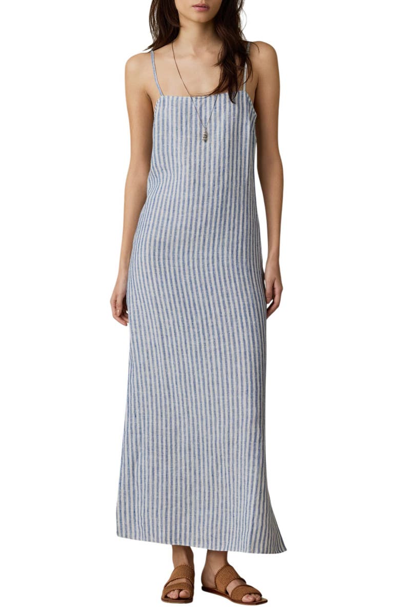 Faherty Sienna Stripe Linen Sundress, Main, color, Ocean Whisper