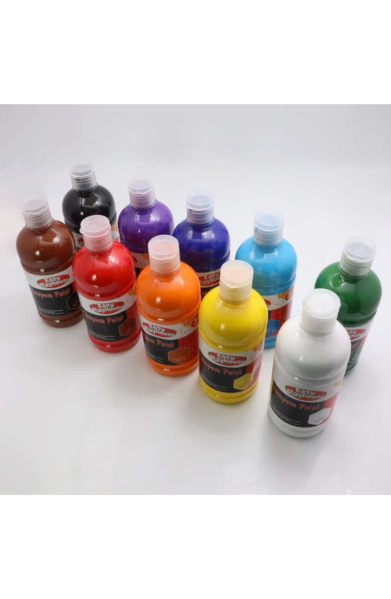 Easy Playhouse 10 Pack 16oz Washable Tempera Paints, Alternate, color, Multicolored