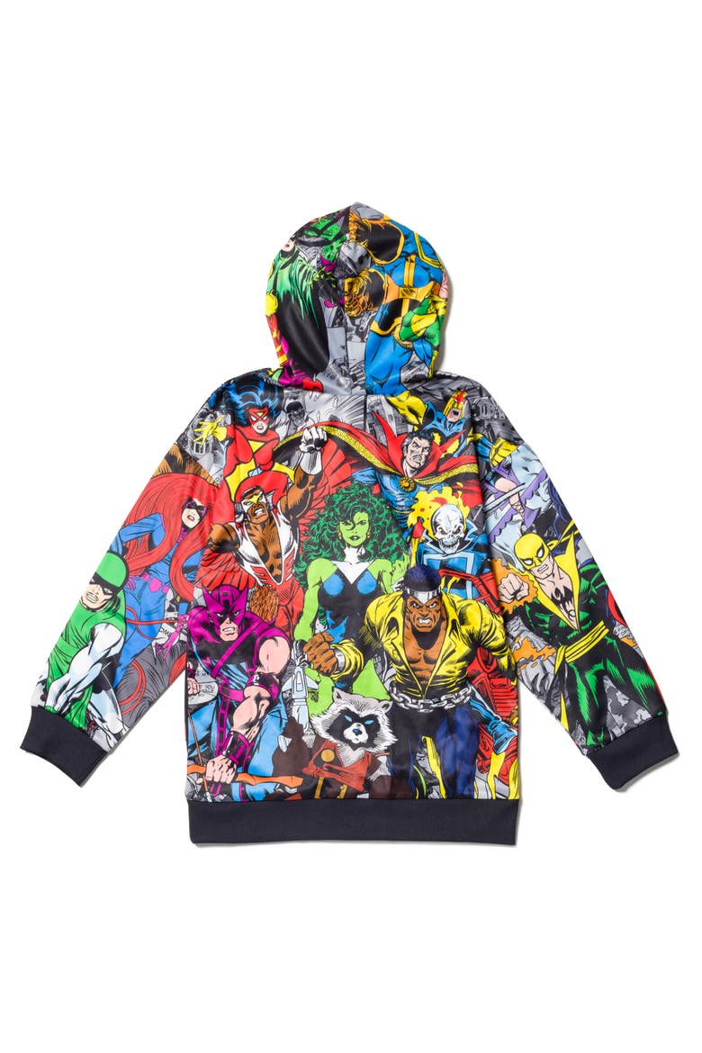 Avengers Fleece Hoodie, Alternate, color, Marvel Comics Grey