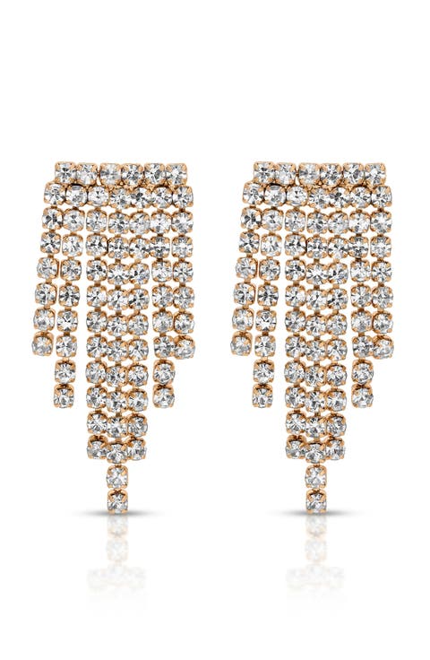Crystal Fringe Drop Earrings