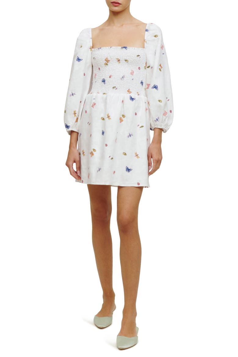 Greyson Long Sleeve Linen Minidress, Main, color, LADYBUG