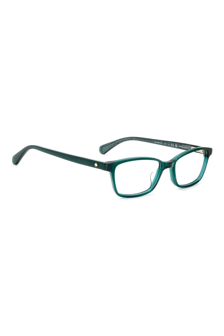 agnessa 49mm rectangular reading glasses, Alternate, color, GREEN