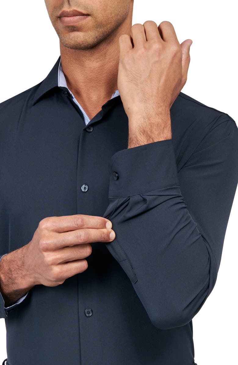 W.R.K Slim Fit Stretch Performance Dress Shirt, Alternate, color, Navy