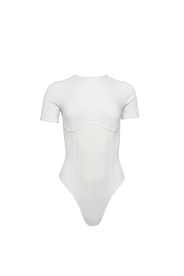 Organic Cotton T-Shirt Bodysuit, Alternate, color, IVORY