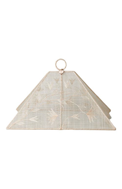 Kubo Ylang Abaca Foldable Food Cover With Flower Applique in White  product