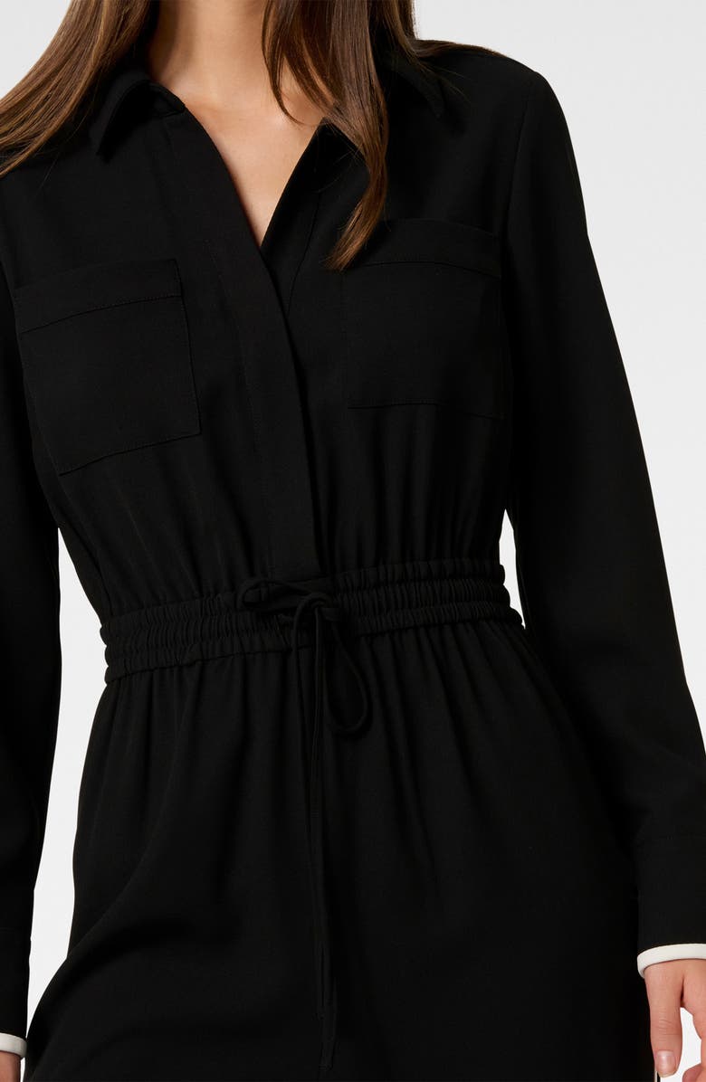 Ever New Maddi Contrast Stripe Long Sleeve Jumpsuit, Alternate, color, Black And White