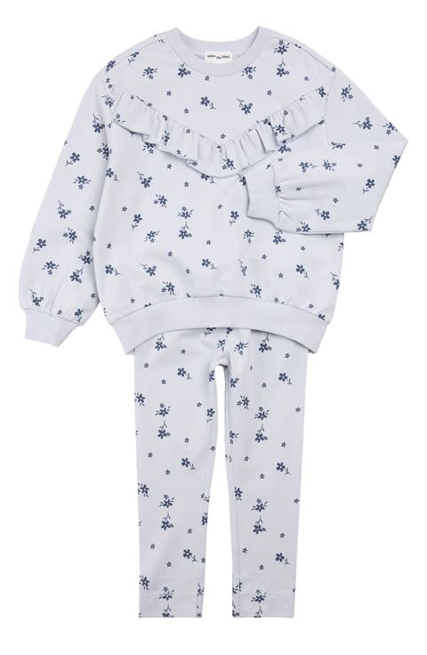 Kids' Floral Print Sweatshirt & Leggings Set