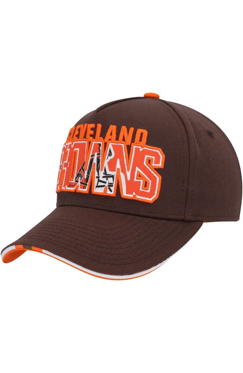 Outerstuff Youth Brown Cleveland Browns On Trend Precurved A-Frame Snapback Hat, Main, color, Brown