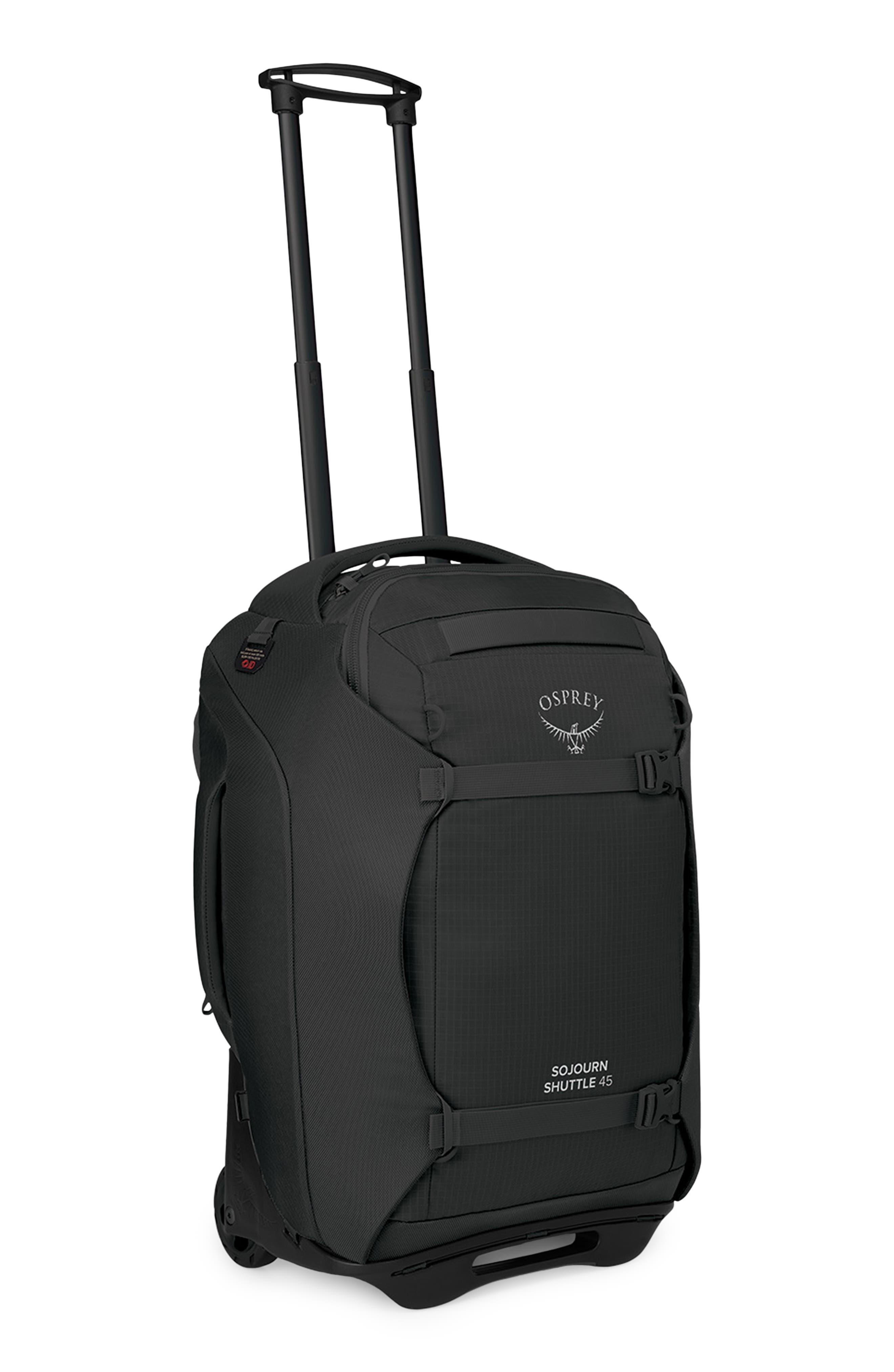 Osprey Sojourn 22-Inch 45-Liter Shuttle Wheeled Recycled Nylon Duffle Bag, Alternate, color, Black