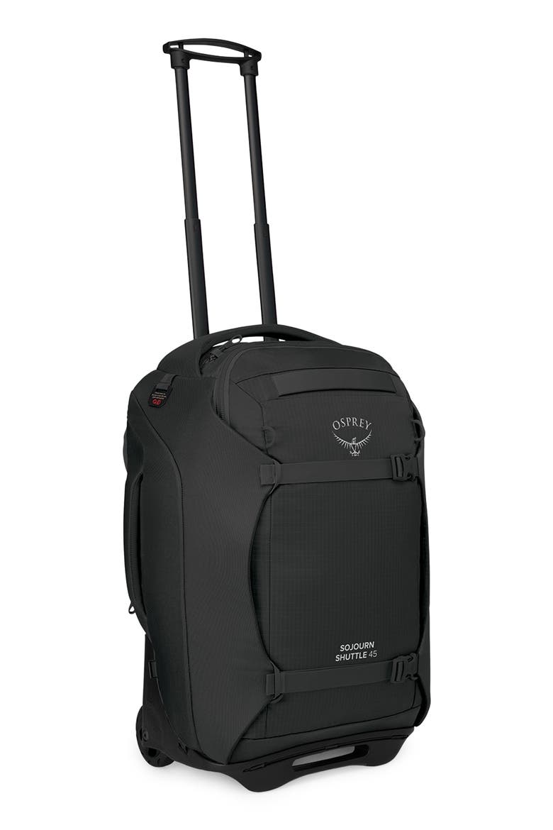 Sojourn 22-Inch 45-Liter Shuttle Wheeled Recycled Nylon Duffle Bag, Alternate, color, BLACK
