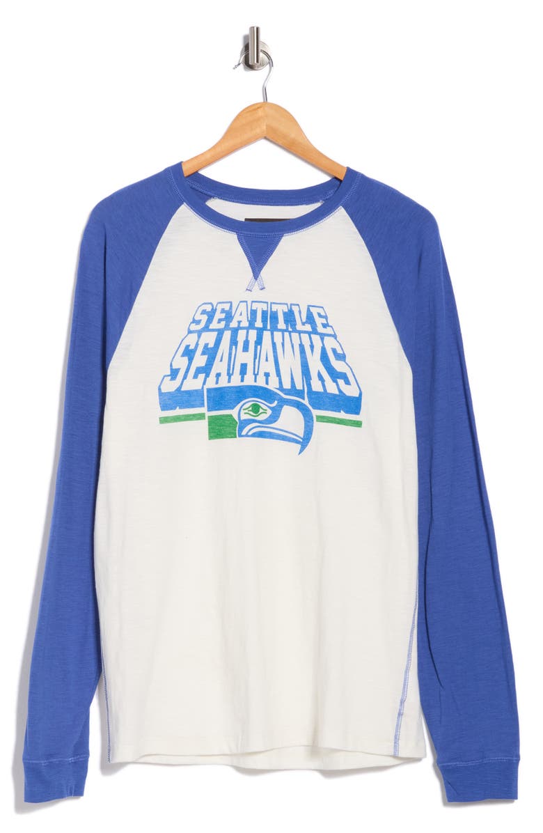 Junk Food Seahawks Long Raglan Sleeve T-Shirt, Alternate, color, Vintage White Liberty
