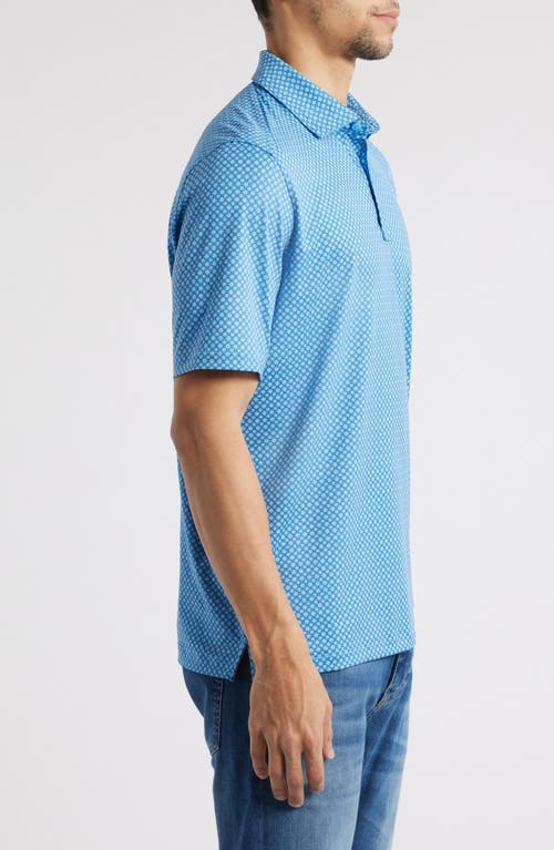 Johnston & Murphy Xc4® + Cool Degree™ Geo Print Performance Golf Polo In Geo Circle/blue