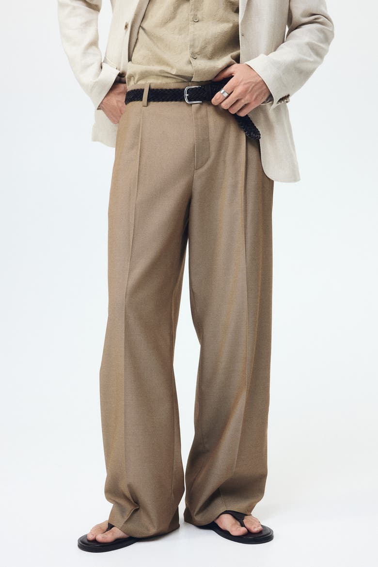 Loose-fit Tailored Pants, Alternate, color, Beige